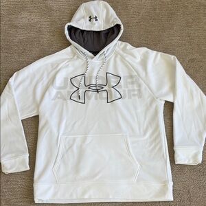 Under Armour Men's White and Gray Hoodie
